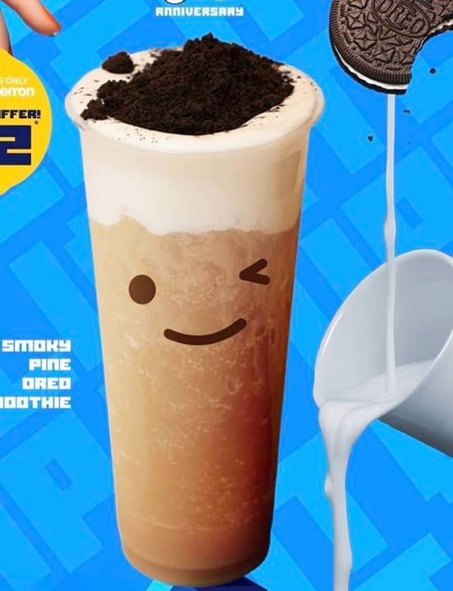 S13. Blended Smoky Pine Tea with Salted Cheese and Oreo (Large Only).