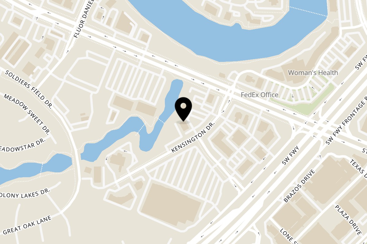 Map showing the location of Happy Lemon Sugar Land on 16200 Kensington Dr #500 in Sugar Land