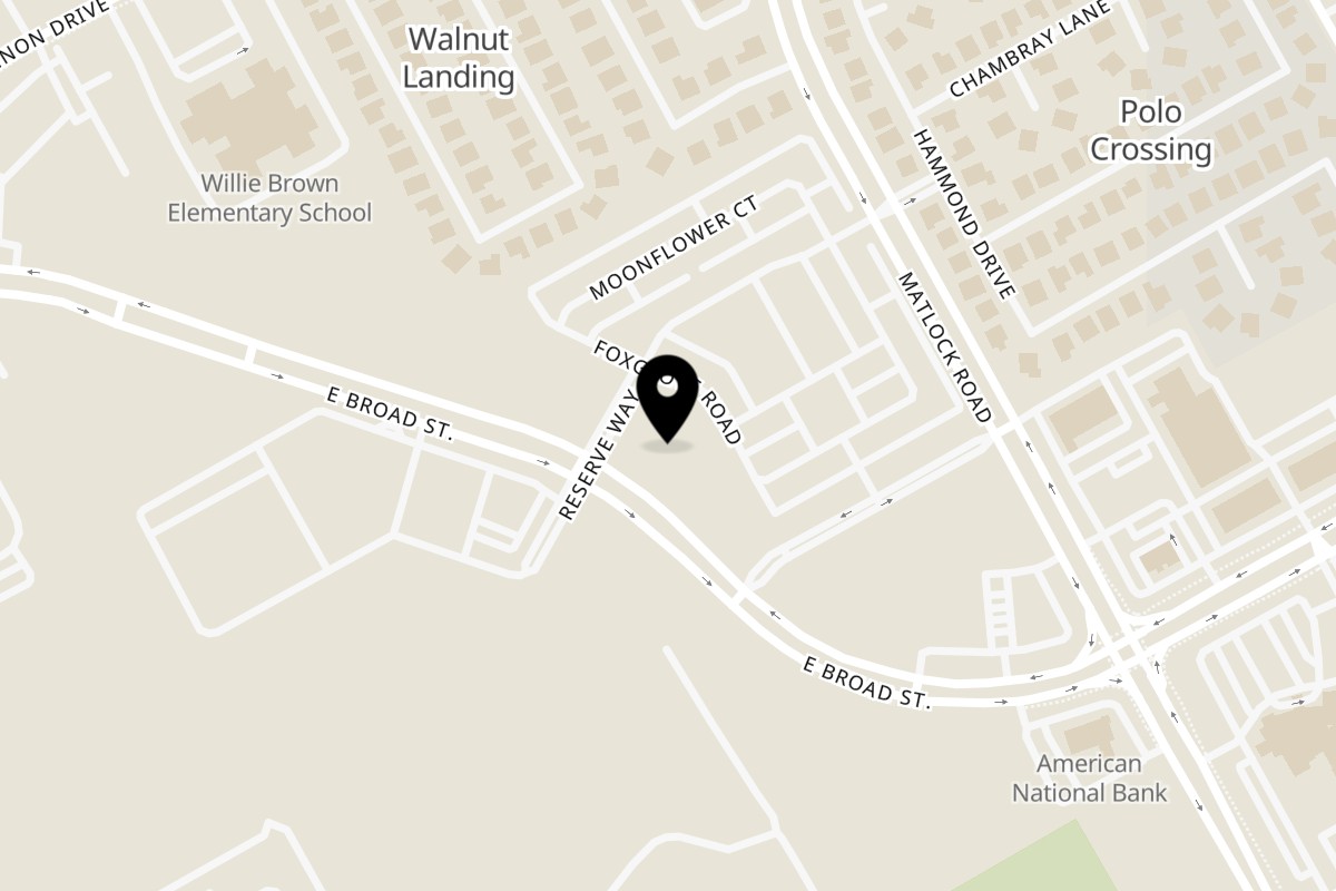 Map showing the location of Happy Lemon Mansfield on 2301 E Broad St in Mansfield