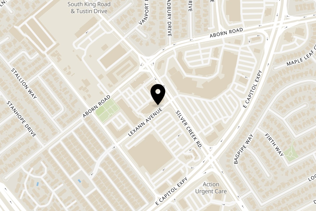 Map showing the location of Happy Lemon Silver Creek on 3005 Silver Creek Rd Ste 112 in San Jose
