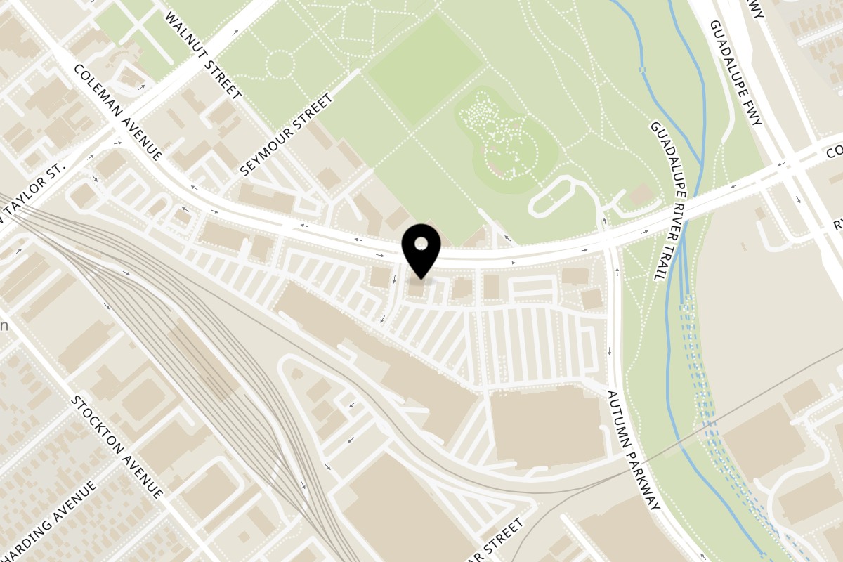 Map showing the location of Happy Lemon Coleman on 567 Coleman Ave #10 in San Jose