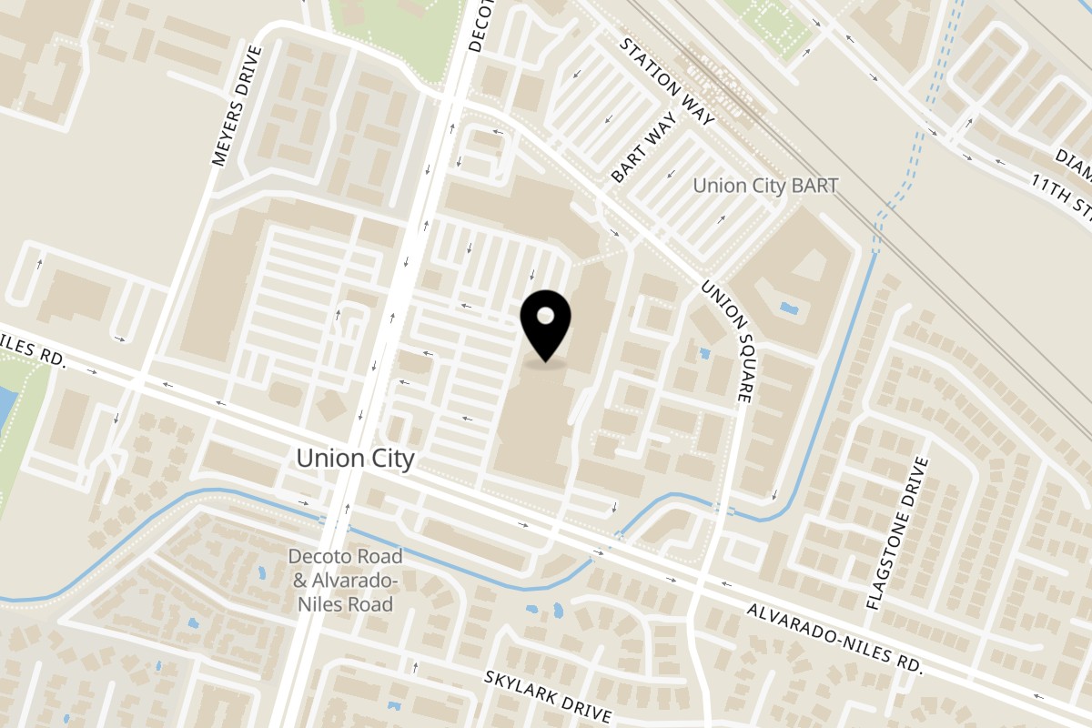 Map showing the location of Happy Lemon Union City on 1780 Decoto Rd in Union City