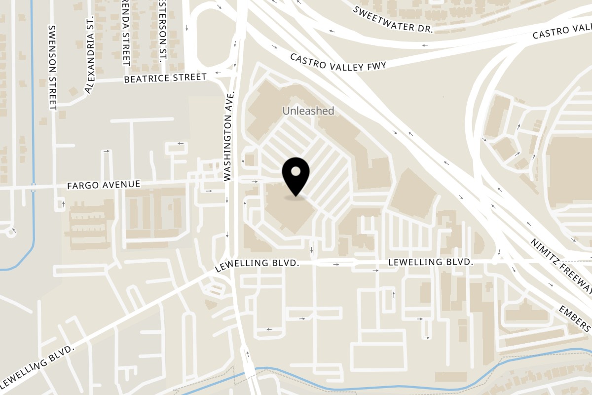 Map showing the location of Happy Lemon San Leandro on 699 Lewelling Blvd Ste 35 in San Leandro