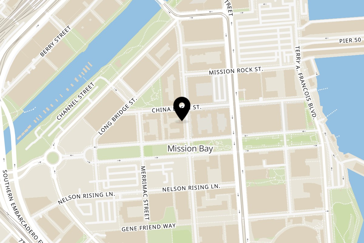 Map showing the location of Happy Lemon Mission Bay on 1320 4th St in San Francisco
